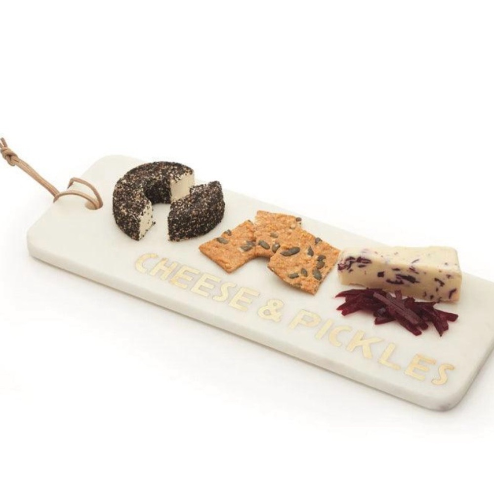 Marble Cheese Board with Braided Rope Handle -New in Box